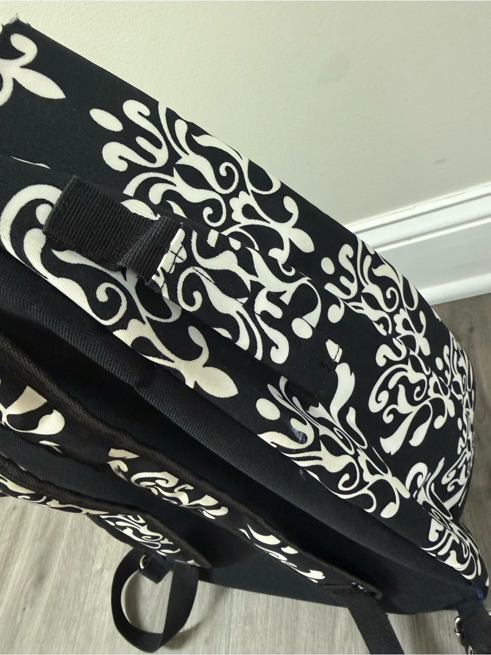 NGIL Black & White Damask Tennis Racquet Backpack Bag